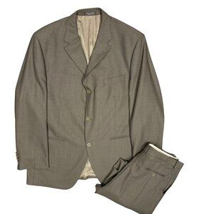 Bellissimo 2pc Suit Zignone Fabric Wool Italy High Twist Brown 3btn 44R 34x33